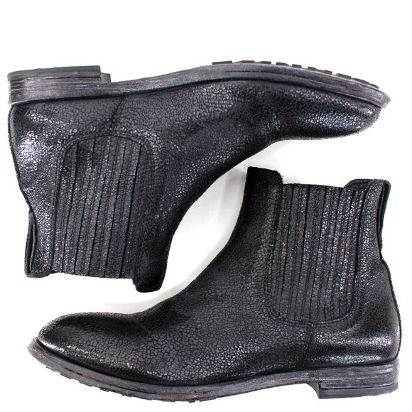 Moma Black Leather Chelsea Boots Round Toe Handmade Goodyear Welt - Picture 10 of 15